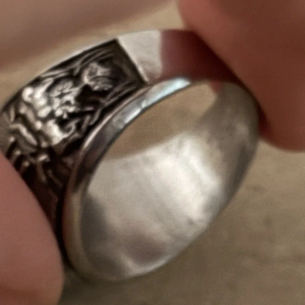 McDonald's Service Ring Vintage Signet‎ Silver Tone 15 Year Logo Size 6 1990s
